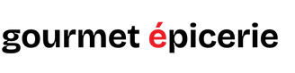 Logo of 'gourmet épicerie' with black text on a white background