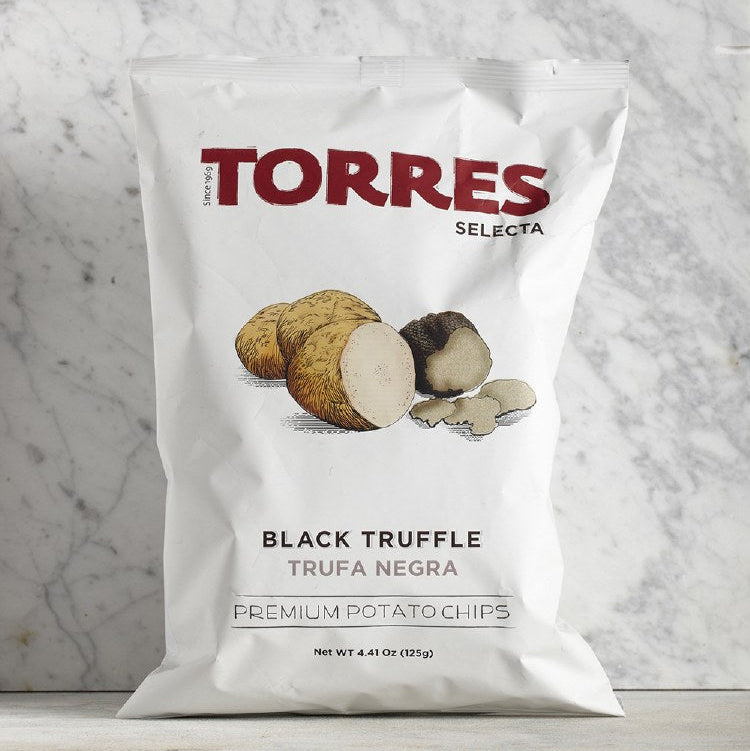 Torres Black Truffle potato chips packaging 